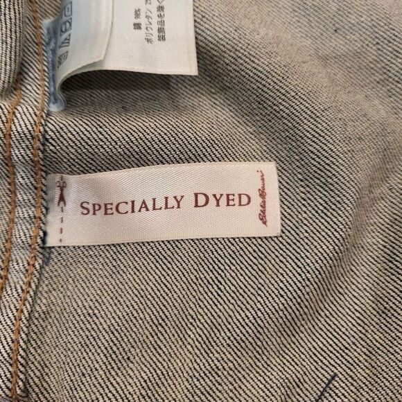 Eddie Bauer Medium Cotton Blend Blue Denim Jacket Preppy Casual Trucker Style - Picture 14 of 15
